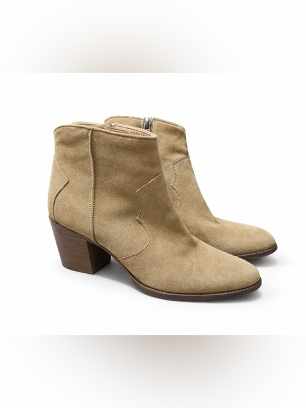 Zadig & Voltaire Molly Tan Suede Western Ankle Boot Size 9 or 39 western